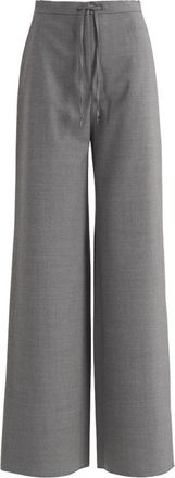 Max Mara Denaro Broek - Dames - Wijde Broeken - Grijs - XS - Wol - Broeken
