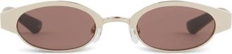 Alexander McQueen Occhiali da sole ovali Ellipse - Oro
