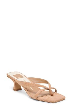 Dolce Vita Brevel Kitten Heel Flip Flop in Toffee Suede at Nordstrom, Size 5.5