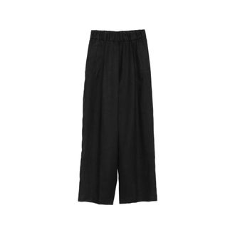 Semicouture Elasticated-Waistband Trousers - female - Semicouture - Wide Trousers - Black - L - Trousers