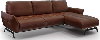 CXL by Christian Lacroix 4-Sitzer Echtleder Designer Ecksofa Olivier mit Bettfunktion, Braun