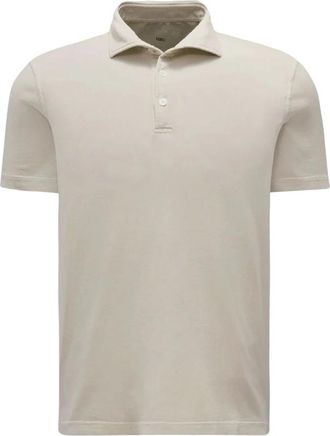 Fedeli Lichtgrijze Polo Shirt met Korte Mouwen - Heren - Polos - Grijs - M - Katoen - Tops