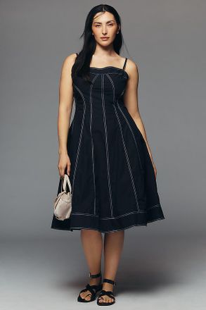 Pilcro Marin Cotton Poplin Midi Dress by Pilcro