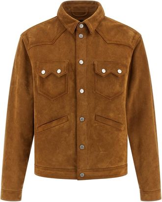 Dsquared2 Beige Solid Shirt Collar Jacket