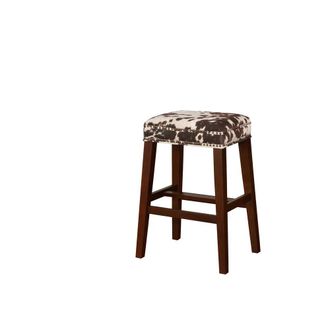Linon Walt Brown Cow Print Bar Stool