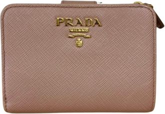 Prada Pink Beige Leather Wallet (Bi-Fold) (Pre-Owned)