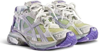 Balenciaga Womens Runner Gradient Mesh - Light Grey Leather - Size EU 36