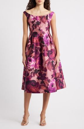 Julia Jordan Floral Off the Shoulder Cocktail Dress in Pink Multi at Nordstrom, Size 10
