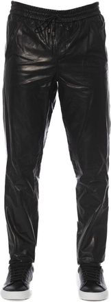 Trussardi Elegante leren broek - Heren - Slim Fit Broeken - Zwart - L - Leer - Broeken