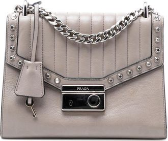 Prada Pre-owned Prada Studded Glace Calf Sound Lock Crossbody Ladies 4DAZEL8OFPHHC6H6