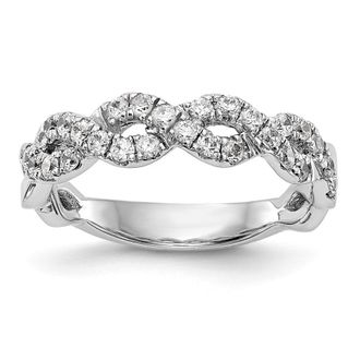 Diamond2Deal 14k White Gold Lab Grown Diamond Wedding Band Ring 1/2Ct Clarity- VS Color- D-E
