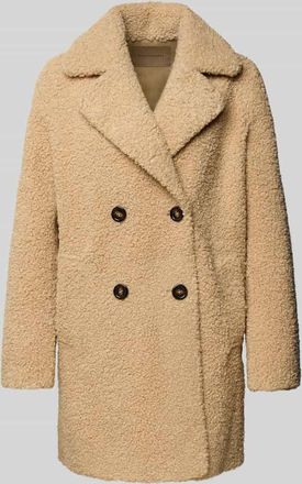 Soyaconcept Mantel aus Teddyfell mit Reverskragen Modell Mukite in Beige, Gr&ouml;&szlig;e XL