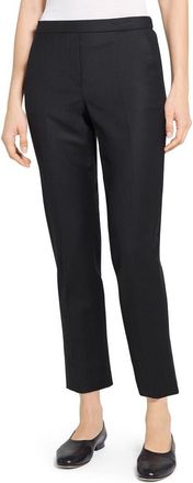 Theory Sleek Flannel Treeca Pull-On Pants in Black at Nordstrom, Size 14