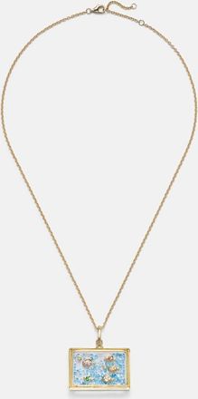 Yvonne L&eacute;on Yvonne L&eacute;on LAcquarium 9kt gold pendant necklace with gemstones