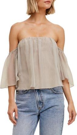 Wishlist Off the Shoulder Organza Top in Shell at Nordstrom Rack, Size Medium