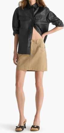 ATM Anthony Thomas Melillo Cotton Twill Pencil Skirt In Khaki