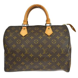Louis Vuitton Speedy Handbag Monogram Canvas Brown Canvas Handbag (Pre-Owned)