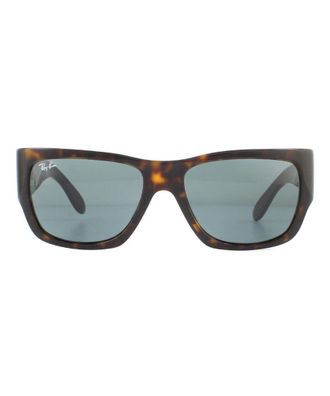 Ray-Ban Square Unisex Tortoise Blue Sunglasses - Brown - One Size