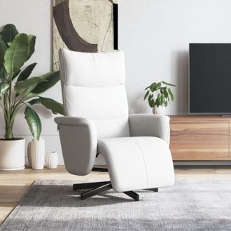 vidaXL Vidaxl - Sill&oacute;n Reclinable Con Reposapi&eacute;s Cuero Sint&eacute;tico Blanco