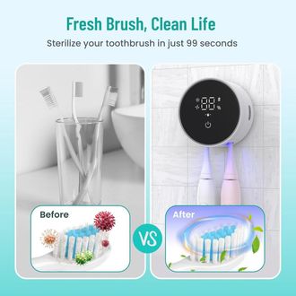 OEM Soporte Para Cepillo De Dientes, Desinfectante Uv, Cepillo De Dientes El&eacute;ctrico Con Secado Y Detecci&oacute;n Infrarroja, F&aacute;cil De Limpiar