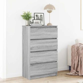 vidaXL Vidaxl - Aparador De Madera Contrachapada Sonoma Gris 60x35x98,5 Cm