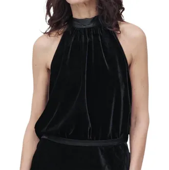 Go Silk For It Cutaway Top In Black
