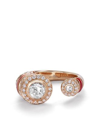 David Morris 18kt roségouden ring - Roze