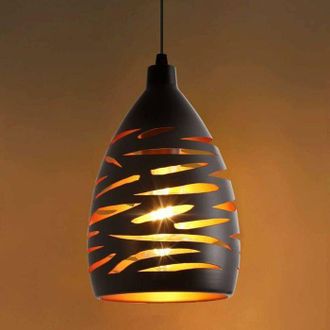 OEM L&aacute;mpara De Ara&ntilde;a Industrial Ahuecada Y Tallada, L&aacute;mpara De Ara&ntilde;a Led Moderna, Plaf&oacute;n Con Jaula Met&aacute;lica, Pantalla Negra, Base E27