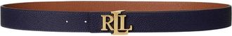 Ralph Lauren Logo Reversible Leren Riem met structuur - Dames - Riemen - Blauw - S - Leer - Accessoires
