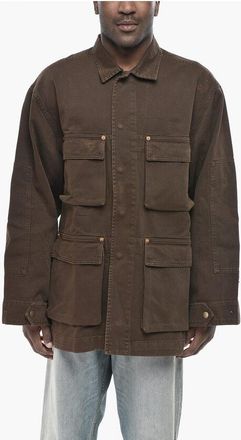 Cultura Cotton Overshirt with Hidden Button Placket size Xl