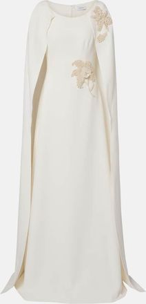 SAFiYAA Yuna faux pearl-embellished crêpe gown