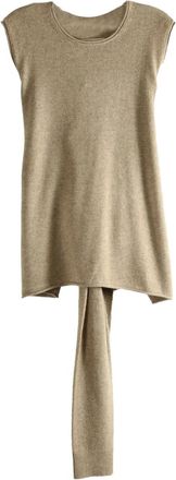 Uma Wang tied sleeveless tank top - women - Cashmere - L - Neutrals