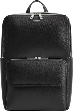 Ferragamo Black Revival Leather Backpack