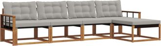 vidaXL Conjunto De Sof&aacute;s De Exterior 5 Uds. Natural Y Gris Claro Vidaxl