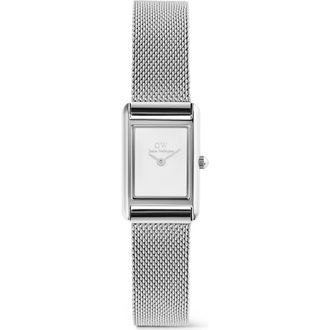 Daniel Wellington Bound Mini Tank Mesh Strap Watch, 17mm x 26mm in Silver-Tone at Nordstrom