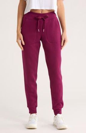 Calvin Klein Rib Trim Fleece Joggers in Berry Glaze at Nordstrom Rack, Size Small