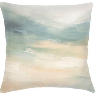 Anaya with Love Green Horizon Linen Pillow with Down Insert at Nordstrom, Size 2Ft 0In X 2Ft 0In