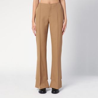 Chlo&eacute; Pantalone asimmetrico beige in lana