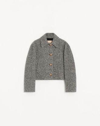 Valentino Urban Wool Chevron Peacoat Wo
