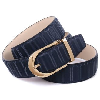 Anthoni Crown Lederg&uuml;rtel ANTHONI CROWN, Damen, Gr. 75, blau (dunkelblau), Leder, unifarben, festlich, G&uuml;rtel Lederg&uuml;rtel, mit gl&auml;nzender ovaler Schliesse