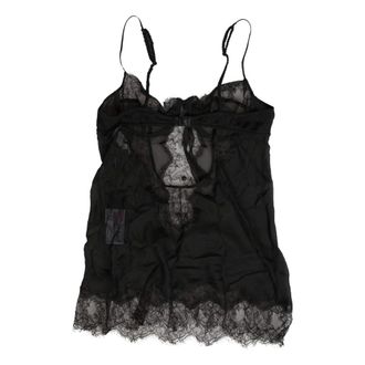 Dolce & Gabbana Sleeveless Tops, female, Black, Size: XL Top With Bra