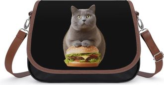 Generic Cat Hamburger Fashion Womens Crossbody Bags Novelty Handbag Shoulder Bag Purse