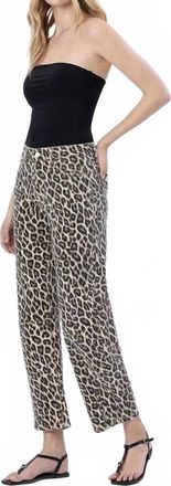 Flying Monkey High Rise Barrel Jeans In Leopard Print