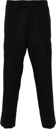 SAPIO cropped trousers - unisex - Wool/Cupro/Cotton - 48 - Black