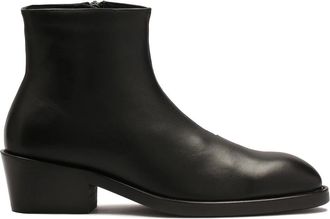 Kazar Zwarte leren laarzen met ritssluiting - Heren - Laarzen met Hak - Zwart - 41 EU - Leer - Schoenen
