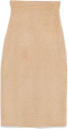 Fabiana Filippi brushed mohair skirt - women - Mohair/Polyamide/Merino/Elastane/Wool - 42 - Brown