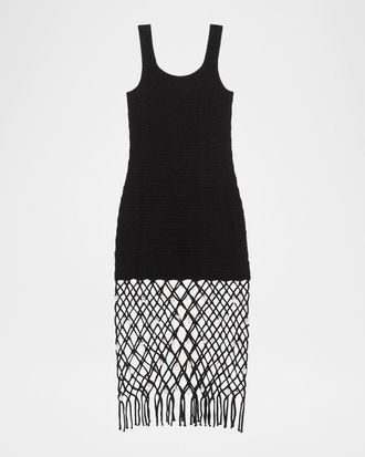 Rails Nastia Fitted Net Midi Dress