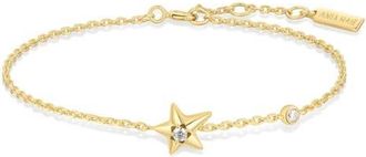 Ania Haie Cubic Zirconia Star Charm Bracelet in Shiny Gold at Nordstrom