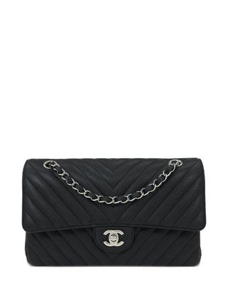 Chanel 2017 medium Classic Double Flap shoulder bag - women - Caviar Leather - One Size - Black