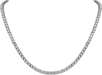 Grown Brilliance 2 Carat Round Lab Grown Diamond Tennis Necklaces in Sterling Silver, Chain Length 16.5 Inches